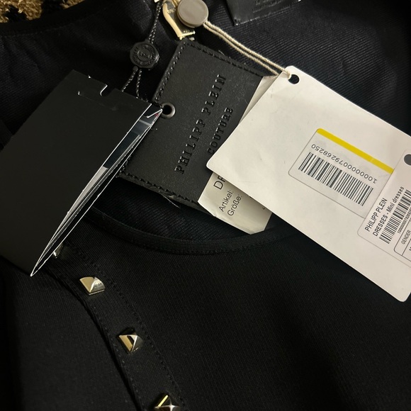 Philipp Plein Black Long Sleeve Dress with Studded Detail - Picture 7 of 12